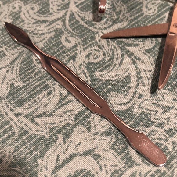 Vintage Pink Leather 4 piece Manicure Set travel purse size - Picture 10 of 12